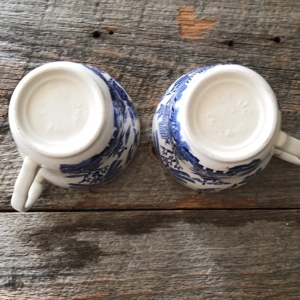 Blue Willow Coffee Cups - Set of Two
